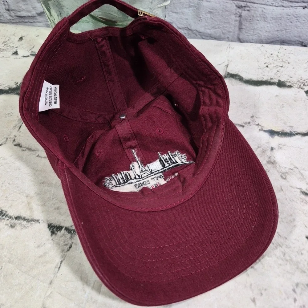 Las Vegas Nevada Hat Mens Maroon Embroidered Skyline‎ Strapback Ball Cap
